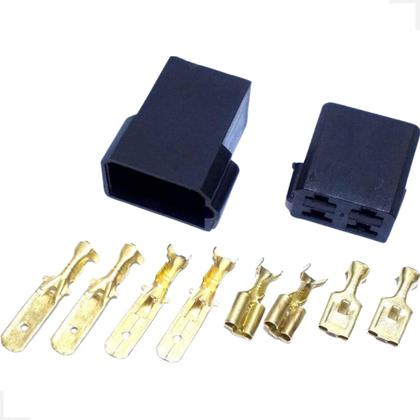 Imagem de Conector Permak 4 Vias Com Terminais Macho E Fêmea 35/A