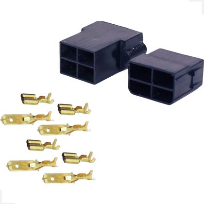 Imagem de Conector Permak 4 Vias Com Terminais Macho E Fêmea 35/A