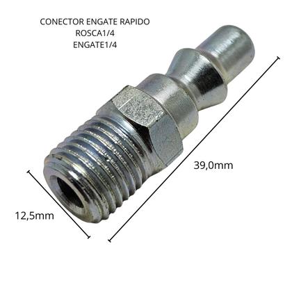 Imagem de Conector pino engate rapido 1/4 x 1/4 macho
