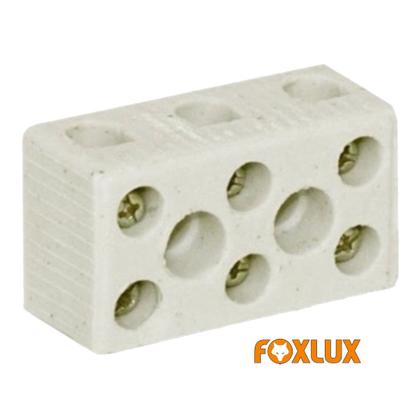 Imagem de Conector Porcelana Tripolar Cabo 10mm 3 Polos Chuveiro Fio Emenda Adaptador 50 a 250v