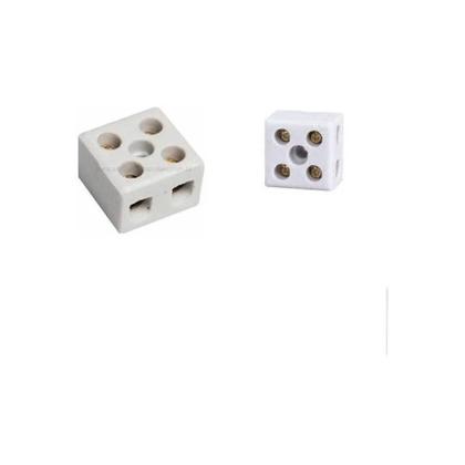 Imagem de Conector Porcelana Tripolar Foxlux 10mm Alta Temperatura Chuveiro Elétrico Kit 2 unidades