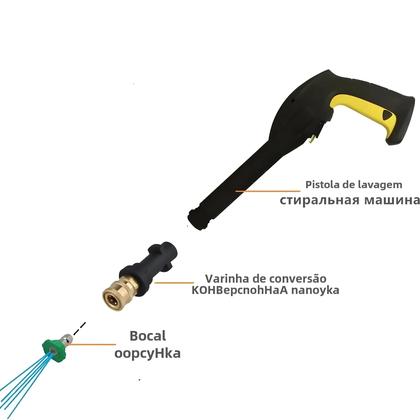 Imagem de Conector Rápido 1/4" para Lavadora de Pressão - Adaptador para Pistola, Varinha e Lança (Compatível com Karcher)