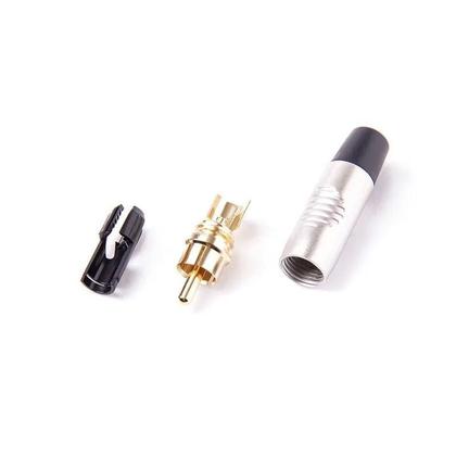 Imagem de Conector Rean Rf2C-Au-0 Rca Cabo Nickel Contato Gold Preto