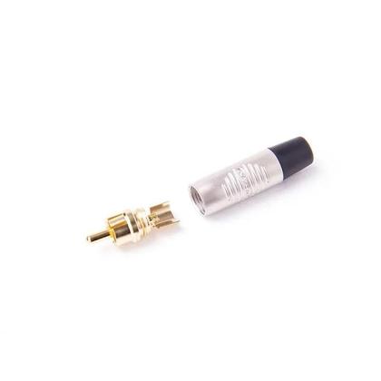 Imagem de Conector Rean Rf2C-Au-0 Rca Cabo Nickel Contato Gold Preto