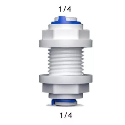 Imagem de Conector Reto T 1/4" x 1/4"com Contra Porca para Filtro de Água