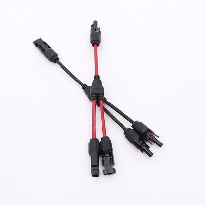 Imagem de Conector Solar PV Y De 4mm² 1000V Macho Para Fêmea 2 Em 1 Para Sistema De Cabo Paralelo