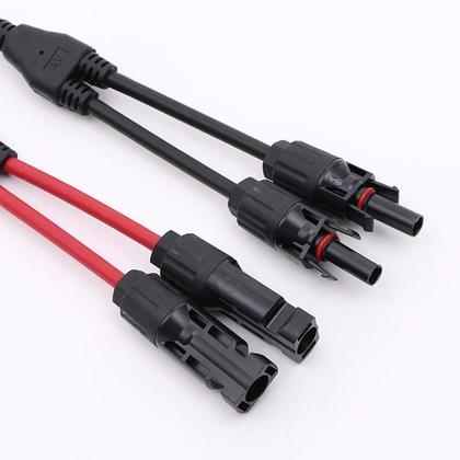 Imagem de Conector Solar PV Y De 4mm² 1000V Macho Para Fêmea 2 Em 1 Para Sistema De Cabo Paralelo