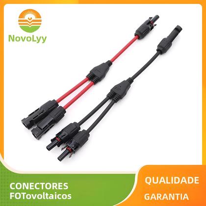 Imagem de Conector Solar PV Y De 4mm² 1000V Macho Para Fêmea 2 Em 1 Para Sistema De Cabo Paralelo
