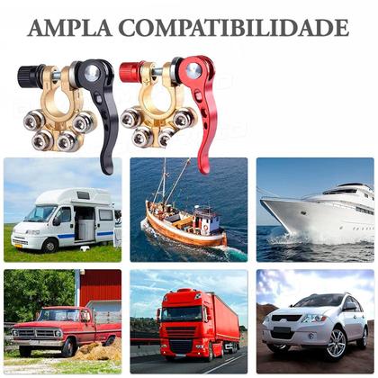Imagem de Conector Terminal Engate Rápido Bateria Automotiva Trava Par