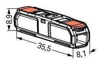 Imagem de Conector Terminal Wago Inline Original - 2 Pólos 221-2411 Para Cabos e Fios - Até 4mm