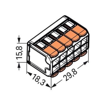 Imagem de Conector Terminal Wago Original - 10 Pólos 221-420 Para Cabos e Fios - Até 4mm
