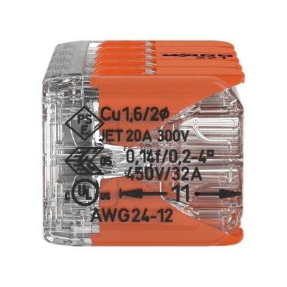 Imagem de Conector Terminal Wago Original - 10 Pólos 221-420 Para Cabos e Fios - Até 4mm
