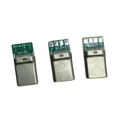Imagem de Conector Tipo C USB 3.1 Macho Solda Cabo (Kit c/100)