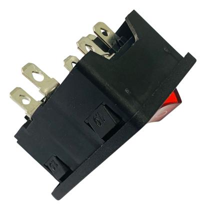 Imagem de Conector Tomada AS-03 Tripolar Macho Com Chave Gangorra KCD1-104N - Vermelha - Kit 5 Peças