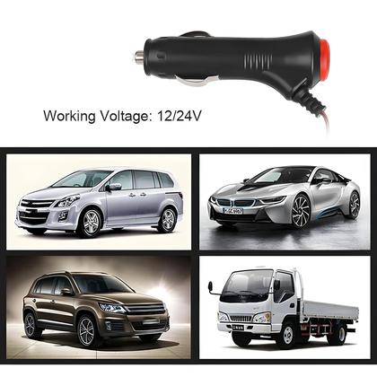 Imagem de Conector Universal Para Isqueiro De Carro Com Cabo De 1,5 Metro 12V 24V Interruptor Liga/Desliga
