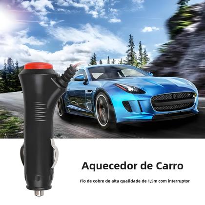 Imagem de Conector Universal Para Isqueiro De Carro Com Cabo De 1,5 Metro 12V 24V Interruptor Liga/Desliga