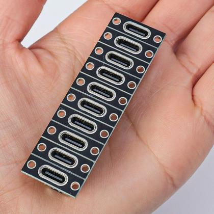 Imagem de Conector USB 3.1 Tipo C  DC Jack 4 Pinos  Placa Fêmea para Carregamento