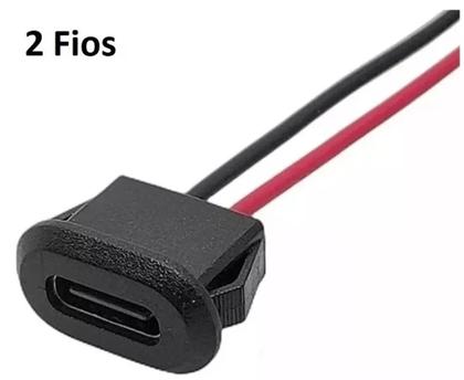 Imagem de Conector Usb-c Fêmea Tipo C Com Fios Para Soldar