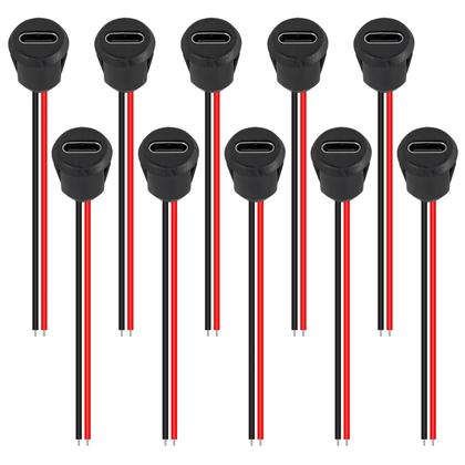 Imagem de Conector USB Tipo-C À Prova d'Água 2 Pinos 5PCS Plug De Carregamento Rápido Soquete Fêmea