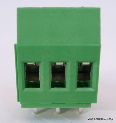 Imagem de Conector Verde Multipolar AKZ700.03V Fixo de 3 vias - Passo 5,08mm - Phoenix Mecano