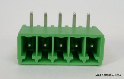 Imagem de Conector Verde Multipolar STL1550.08GH Macho 90º de 8 vias com as laterais Fechadas - Passo 3,5mm - Phoenix Mecano