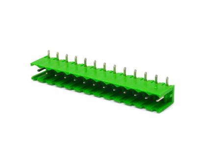 Imagem de Conector Verde Multipolar STLZ950.13H Macho 90º (Horizontal) de 13 Vias com as Laterais Abertas - Passo 5,08mm - Phoenix Mecano