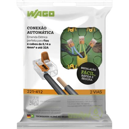 Imagem de Conector Wago 2P 0,14A4,0M 32A 221-412 C/6