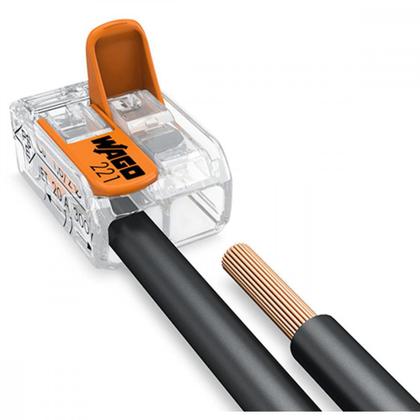 Imagem de Conector Wago 2P 02 4,0M 32A 221-412 - Kit C/100 Unidades