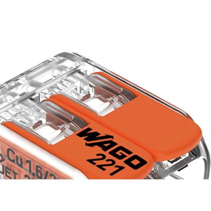 Imagem de Conector Wago 2P 02 4,0M 32A 221-412 - Kit C/100 Unidades