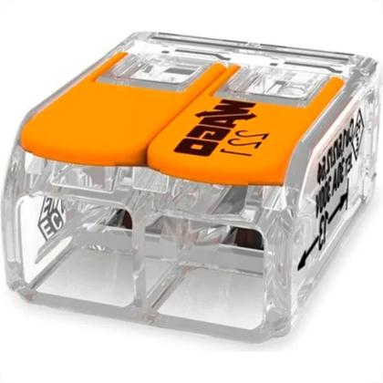 Imagem de Conector Wago Para Chuveiro 2 Polos - 6Mm - 41A. 221-612 Com 3 Pecas