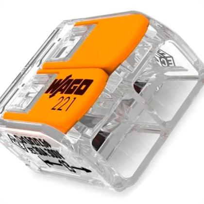 Imagem de Conector Wago Para Chuveiro 2 Polos - 6Mm - 41A. 221-612 Com 3 Pecas
