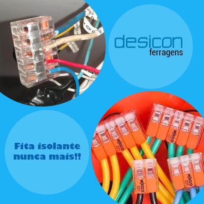 Imagem de Conector Wago Para Emenda de Fios Linha 221 5 Polos