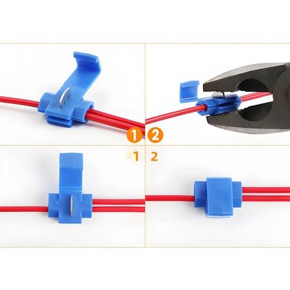 Imagem de Conectores De Cabo Elétrico De Crimpagem Rápida AWG 22-18, Não Destrutivos, Pacote