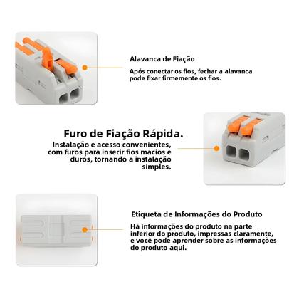 Imagem de Conectores De Cabo Mini Rápidos 10PCS Universal Compacto Divisor De Conexão Terminal Push-in Para
