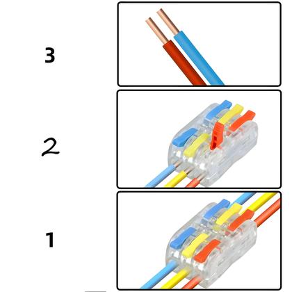 Imagem de Conectores De Cabo Mini Rápidos 10PCS Universal Compacto Divisor De Conexão Terminal Push-in Para
