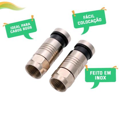 Imagem de Conectores De Compressão Cabo Coaxial RG6 100 Unidades