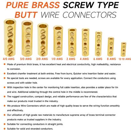 Imagem de Conectores de extremidade de fio SVAAR 000 Gauge 4 PCS de latão com termorretrátil