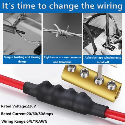 Imagem de Conectores de fio smseace 80 unidades de calibre 6/8/10 com tubos termorretráteis