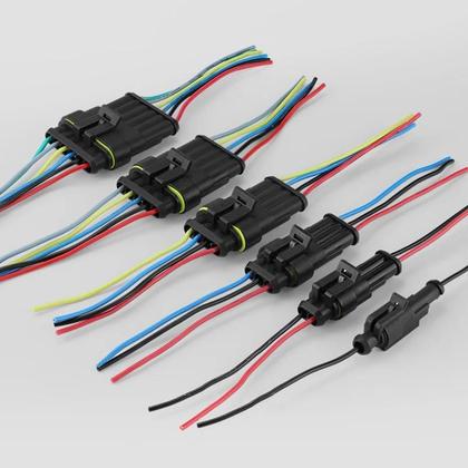 Imagem de Conectores Elétricos Automotivos à Prova d'Água - 2 Pinos Macho e Fêmea