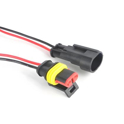 Imagem de Conectores Elétricos Automotivos à Prova d'Água - 2 Pinos Macho e Fêmea