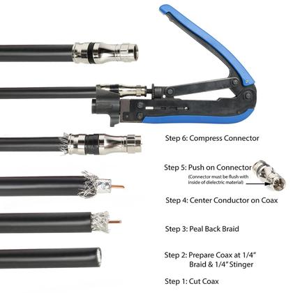 Imagem de Conectores MOOKEERF RG11 F Tipo 75 Ohm, pacote com 10 unidades com vedação contra intempéries