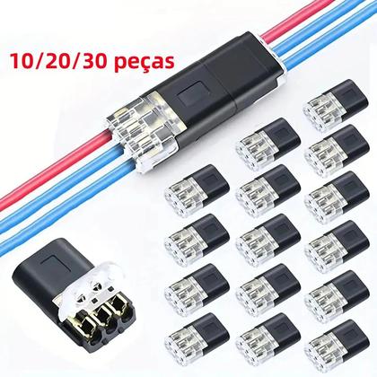 Imagem de Conectores Rápidos De Emenda De Fios, Bloco De Terminais Compacto Universal De 3 Pinos, Plug-in De 3
