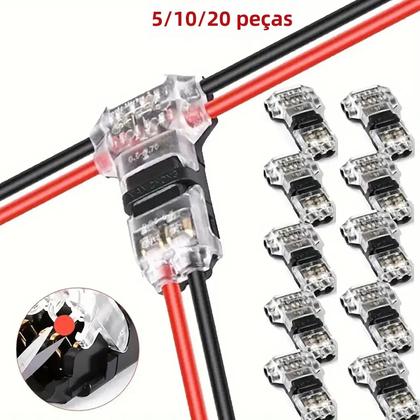 Imagem de Conectores Rápidos De Fio E Cabo 5/10/20 Peças Sem Solda, Desencapagem Automática, Acessórios
