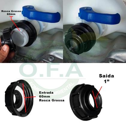 Imagem de Conexão Adaptador Container Ibc 1000l Redução 60x32mm