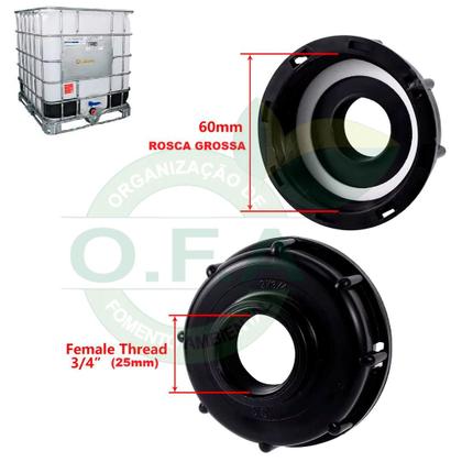 Imagem de Conexão Adaptador Container Ibc 1000l, Redução P 3/4