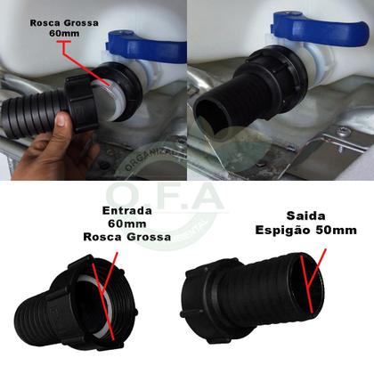 Imagem de Conexão Adaptador Espigão 2 X 2 P/container Ibc