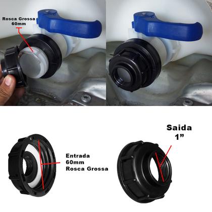 Imagem de Conexão Adaptador Redução Container Ibc 1000l, Redução P 1 Polegada