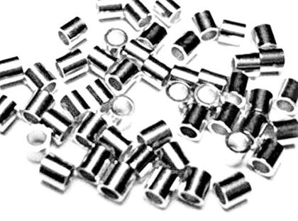 Imagem de Conexão/anilha/luva número 2 em metal niquelado p/ cabo de aço de pesca C/200 Pçs