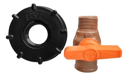 Imagem de Conexão Container Ibc 1000l Com Registro Esfera 3/4 Roscável