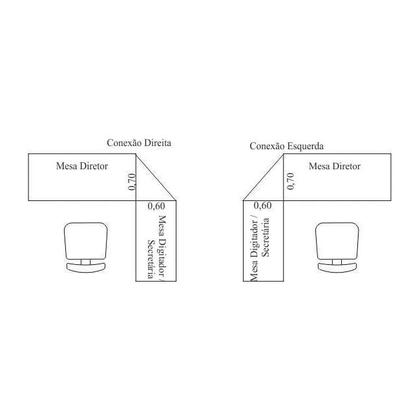 Imagem de Conexão Esquerda Para Mesas SM Beta 60x70cm